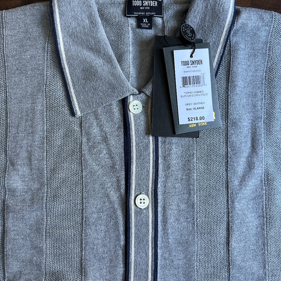 Todd Snyder Silk Cotton Short Sleeve Sweater Polo NWT - Picture 2 of 3